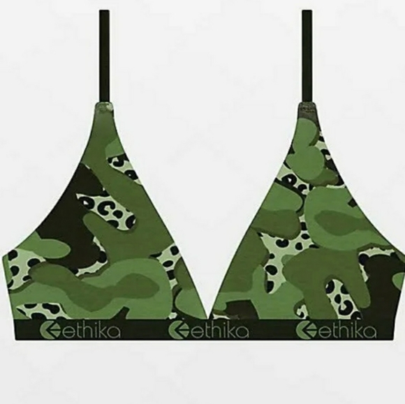 Ethika Camo Leopard Triangle Bra - Picture 2 of 6